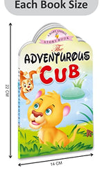 Sawan Set Of 5 Story Books Baby Animals Series (Adventurous Cub,Baby Squirrel,Baby Dinosaur,City Calf & Baby Mouse) [Board Book] Sawan