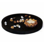 Multi - Color Handmade Buddha Showpiece and Stones On Wooden Tray