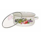 Decorative Enamel Casserole with Glass Lids - Set of 3 | Grab2Buy
