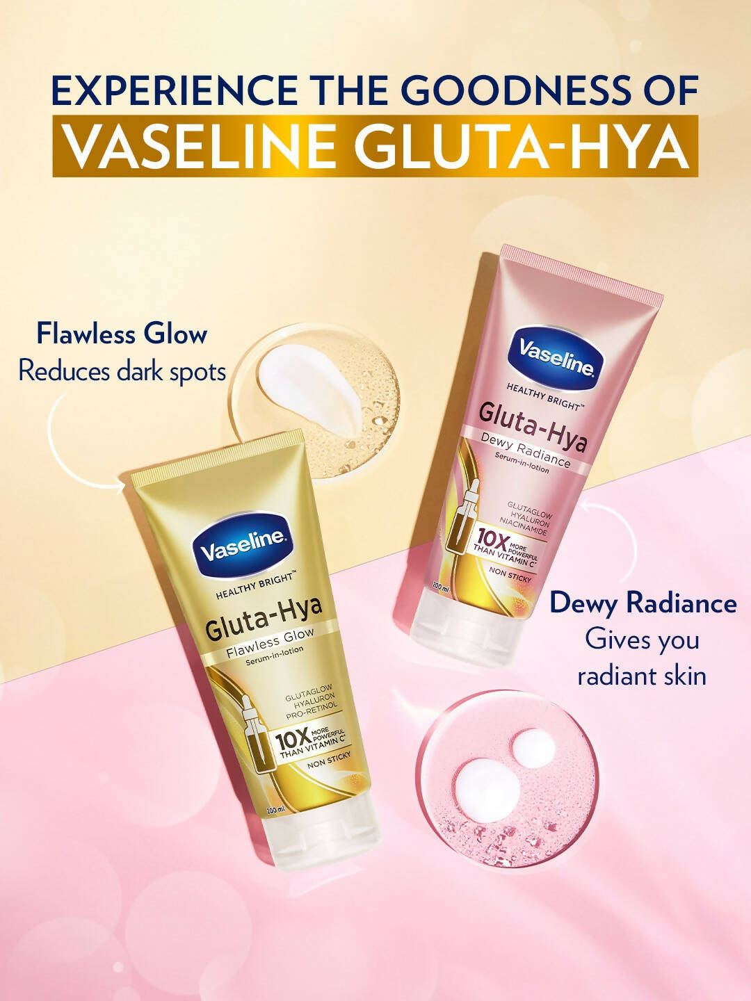 Vaseline Gluta Hya Serum-in-Lotion - Dewy Radiance & Flawless Glow Combo | Grab2Buy
