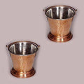 Handmade Hammered Copper Curry Bucket Set of - 2 Pieces | Grab2Buy