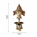 Brass Ganesha Wall Hanging Deepak With Bells | Grab2Buy