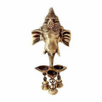 Brass Ganesha Wall Hanging Deepak With Bells | Grab2Buy