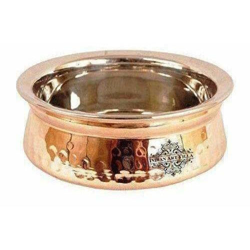 Steel Copper Handi Bowl Hammered Design Serving Dishes - Set of 4 | Grab2Buy