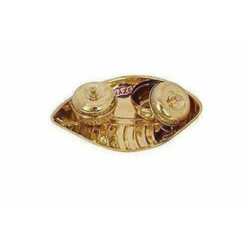 Golden - Brass Pooja Plate Thali with Set of 2 Holders | Grab2Buy