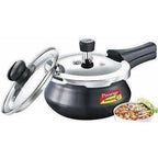 Induction Base Aluminum Pressure Cooker 2 Litres - Black Color | Grab2Buy