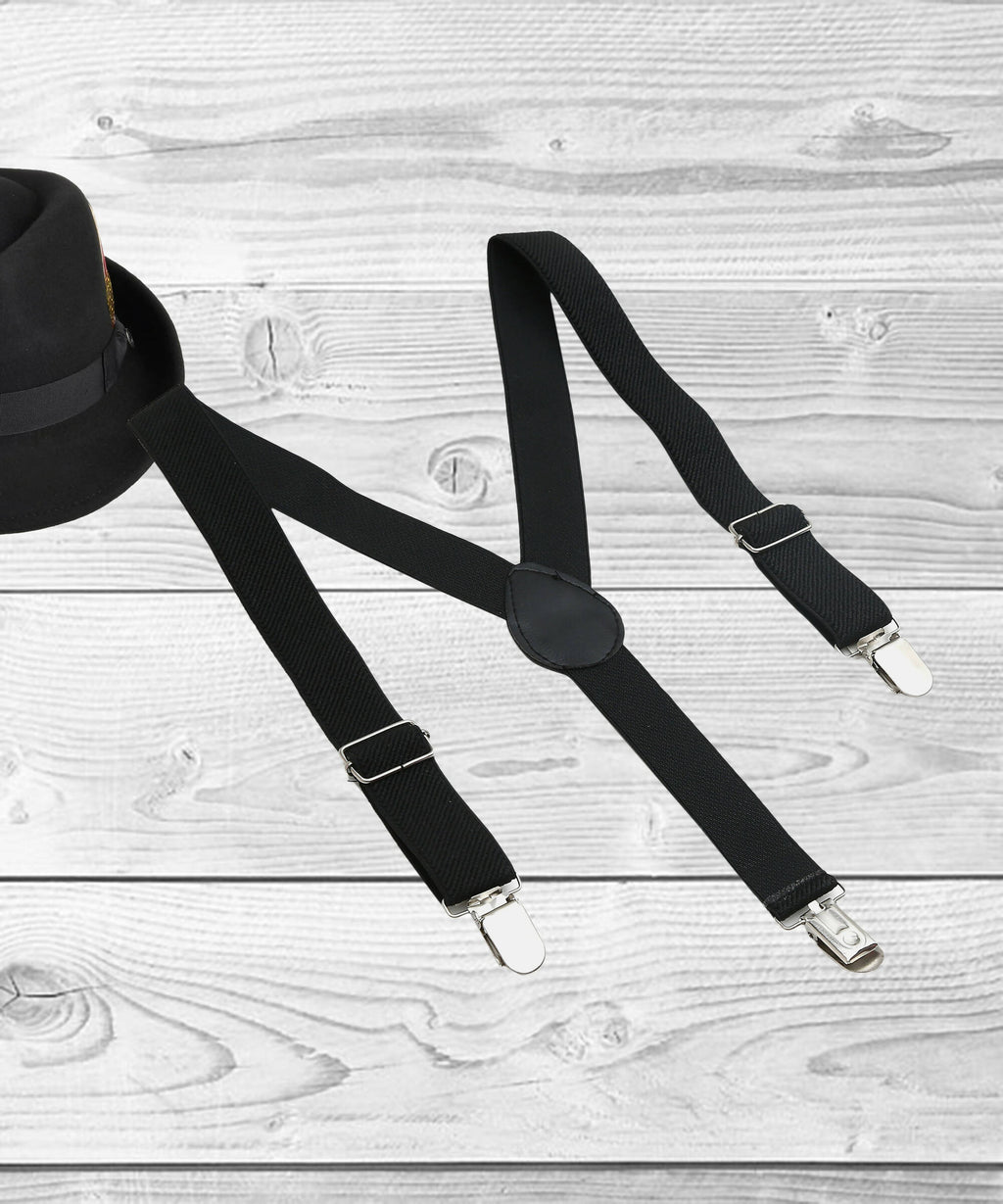 Manet Boys Solid Suspenders - Black | Grab2Buy