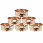 Pure Copper Serving Bowl - Dinner Bowl  - Set Of 6 | Grab2Buy