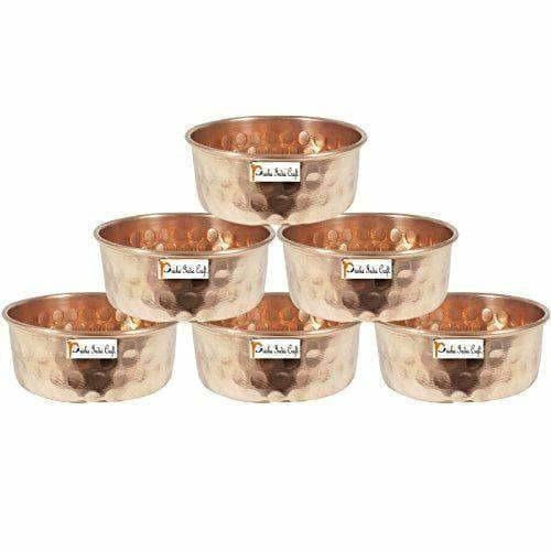 Pure Copper Serving Bowl - Dinner Bowl  - Set Of 6 | Grab2Buy