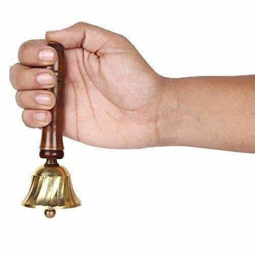 Brass & Wooden Pooja Prayer Ghanta - Indian Hindu Festivals | Grab2Buy