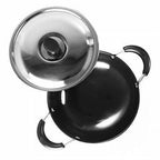 Hard Anodised Deep Kadhai With Stainless Steel Lid | Grab2Buy