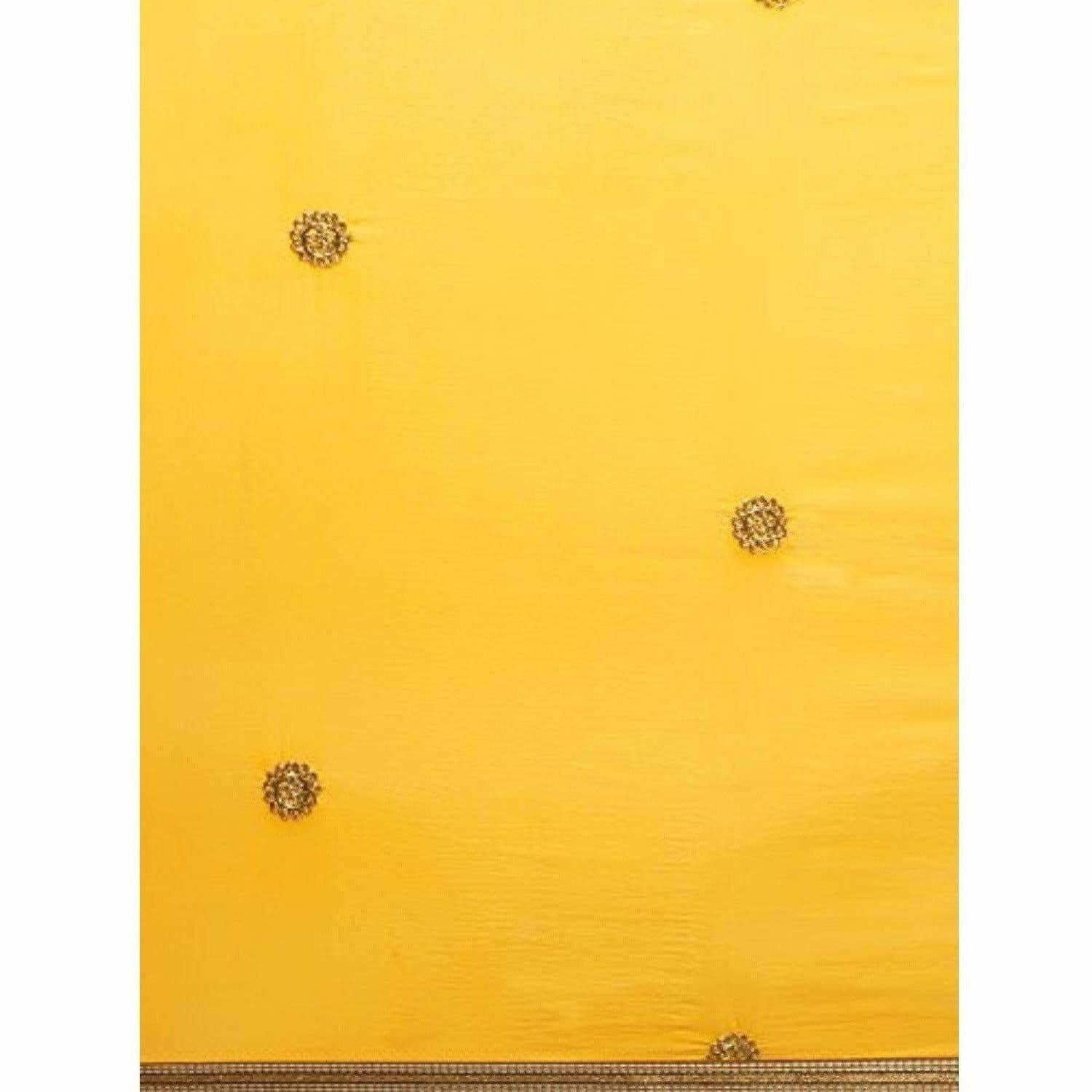 Yellow Chanderi Cotton Dress Material | Grab2Buy