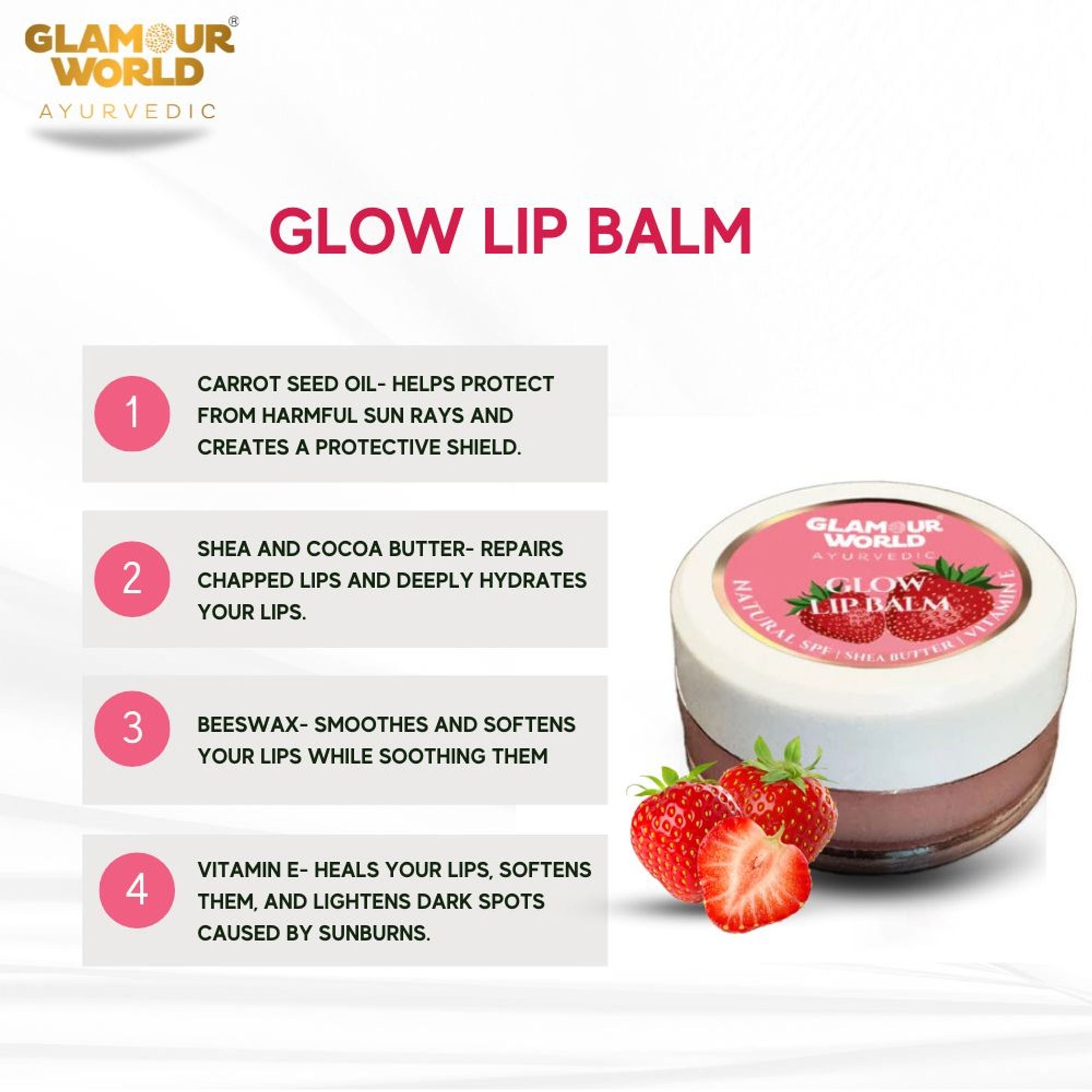 GLAMOUR WORLD AYURVEDIC Glow Lip Balm | Grab2Buy