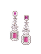 Saraf RS Jewellery Rhodium-Plated Pink AD studded Jewellery Set | Grab2Buy