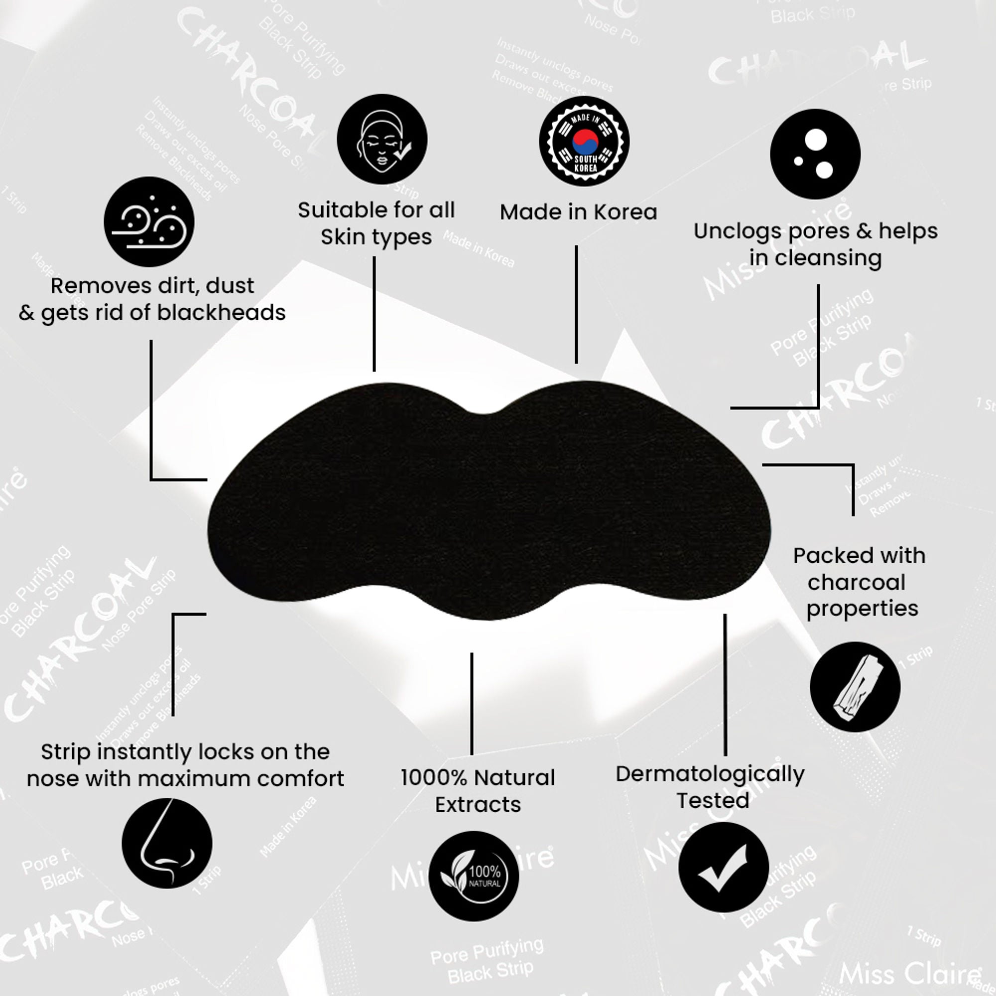 Miss Claire Charcoal Nose Strip | Grab2Buy