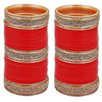 Tehzeeb Creations Bridal Bangle Set Wedding punjabi chuda Designer chura, Red Acrylic Choora Set for Women | Grab2Buy