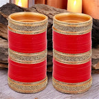 Tehzeeb Creations Bridal Bangle Set Wedding punjabi chuda Designer chura, Red Acrylic Choora Set for Women | Grab2Buy