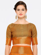 Saree Mall Yellow Silk Blend Patola Print Kanjeevaram Saree with Unstitched Blouse | Grab2Buy