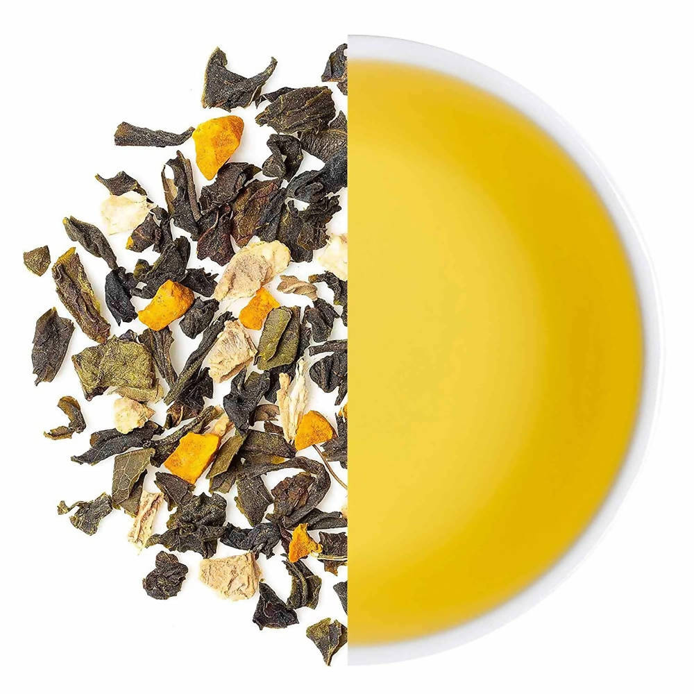 Grab2Buy Organic Turmeric Ginger Tulsi Green Tea Loose Leaves