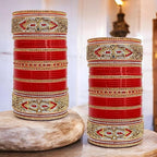 Tehzeeb Creations Bridal Bangle Set Red Designer Chura Wedding Punjabi Choora Fashion Jewellery Chuda Set for Women | Grab2Buy