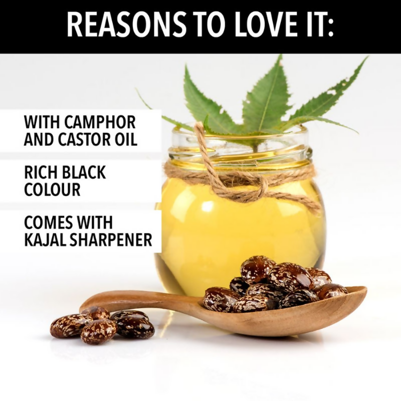Blue Heaven Get Bold Pencil Kajal With Free Sharperner Or Comphor & Castor Oil - Black | Grab2Buy