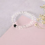 NVR Men & Women Transparent Beaded Elasticated Bracelet | Grab2Buy