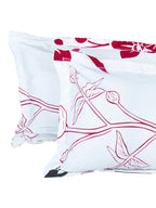 Story@home White & Pink Floral King Bedsheet with 2 Pillow Covers