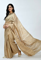 Mominos Fashion Moeza Pure Ghichcha Silk Tussar Golden Color Saree | Grab2Buy