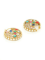 Navratan Round Earrings - Ruby Raang | Grab2Buy
