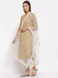 Myshka Women's Beautiful White Net Solid Casual Dupatta | Grab2Buy