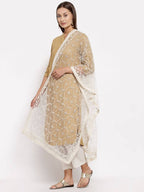 Myshka Women's Beautiful White Net Solid Casual Dupatta | Grab2Buy