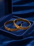 NVR Women Set of 2 Leaf Design Gold Plated Kada Bangle | Grab2Buy