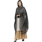 A R Silk Chanderi Piping Regular Dupatta Black Color Dupatta or Chunni | Grab2Buy