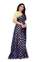Vamika Navy Rangoli Silk Foil Print Saree (Danish Navy) | Grab2Buy