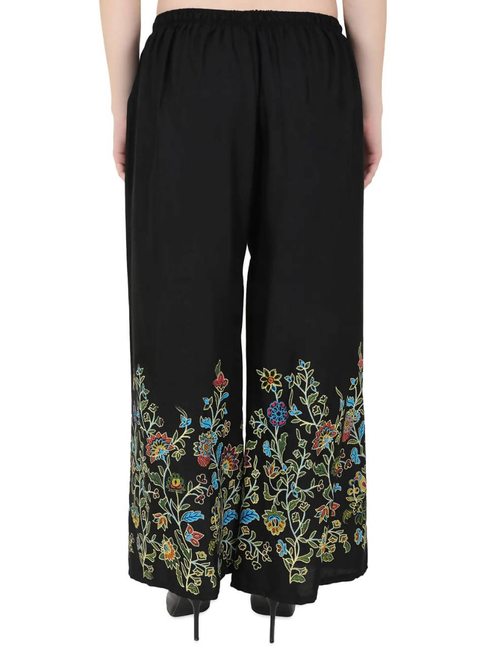 Mominos Fashion Black Floral Design Palazzo | Grab2Buy
