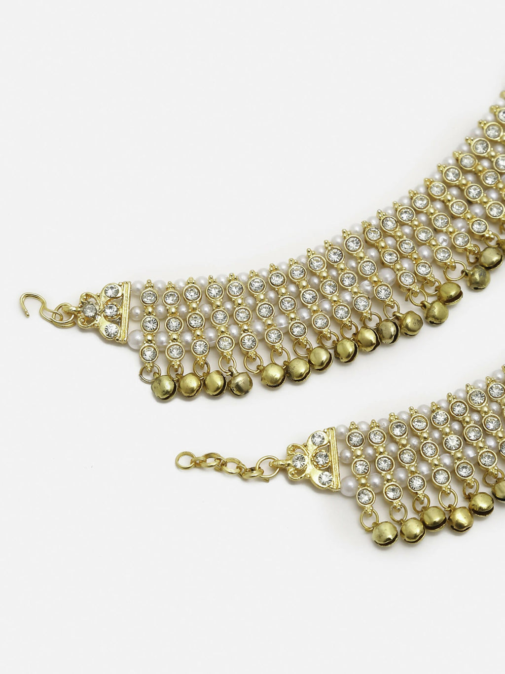 Women's Gold White Ghungroo Anklets - Ruby Raang | Grab2Buy