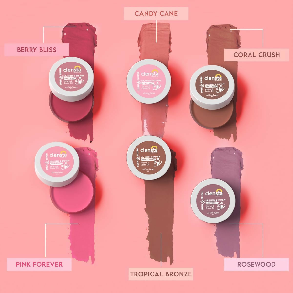 Clensta Lip Cheek Tint - Candy Cane | Grab2Buy