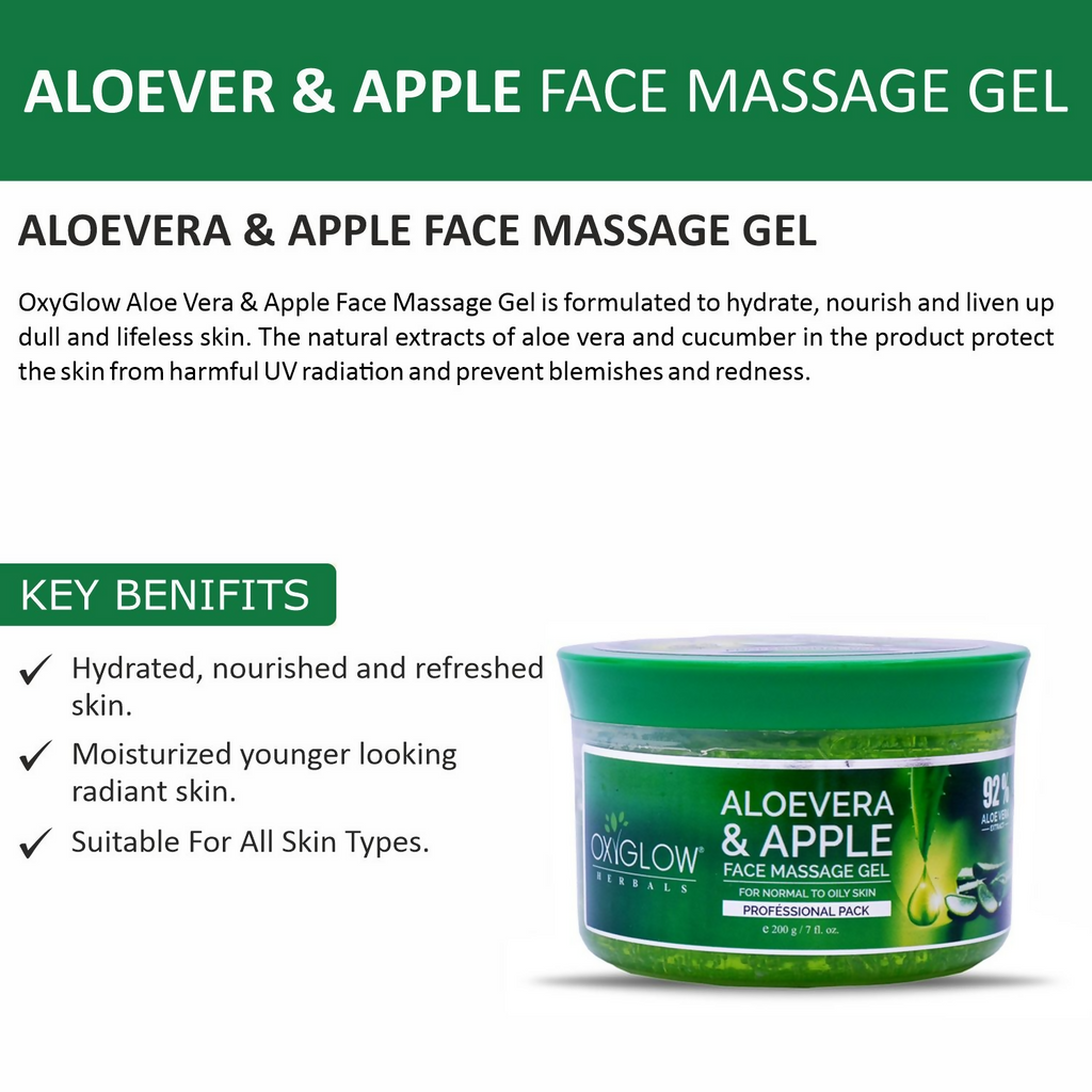 Oxyglow Herbals Aloevera Apple Face Massage Gel | Grab2Buy