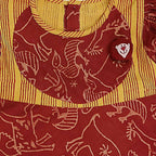 Mhyssa Aruba V- neck Puff Sleeves Red and Yellow Kurta With Full Length Pant Set For Kids | Grab2Buy
