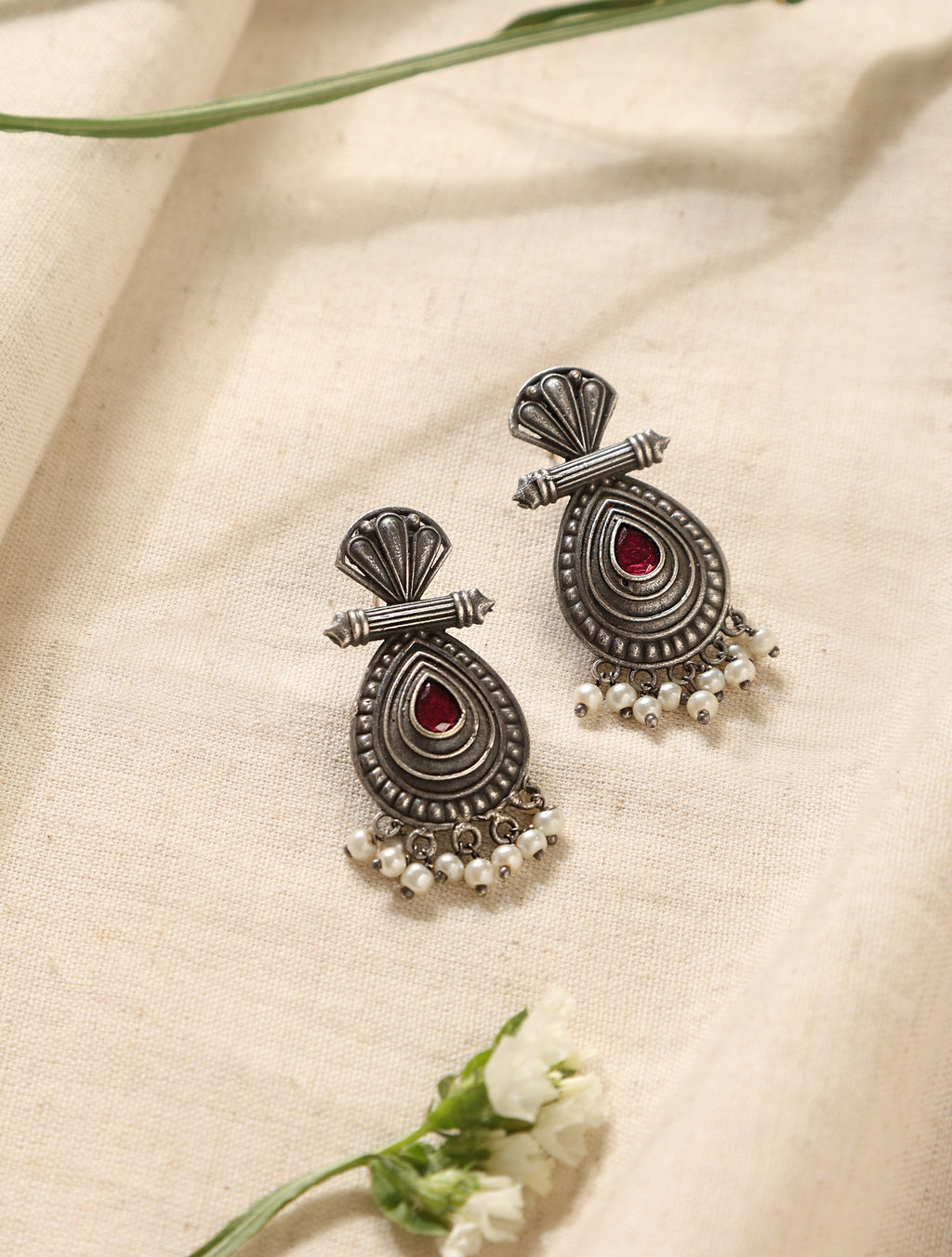 trueBrowns Silver Pearl Bead Earrings | Grab2Buy