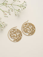trueBrowns Brass Circular Swirl Earrings | Grab2Buy