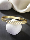 NVR Men's Gold-Polished Stainless Steel Kada Bracelet | Grab2Buy