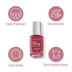 Swiss Beauty Slay Nail Color With Ultra Shine Formulation - 91 Fuchsia Pink