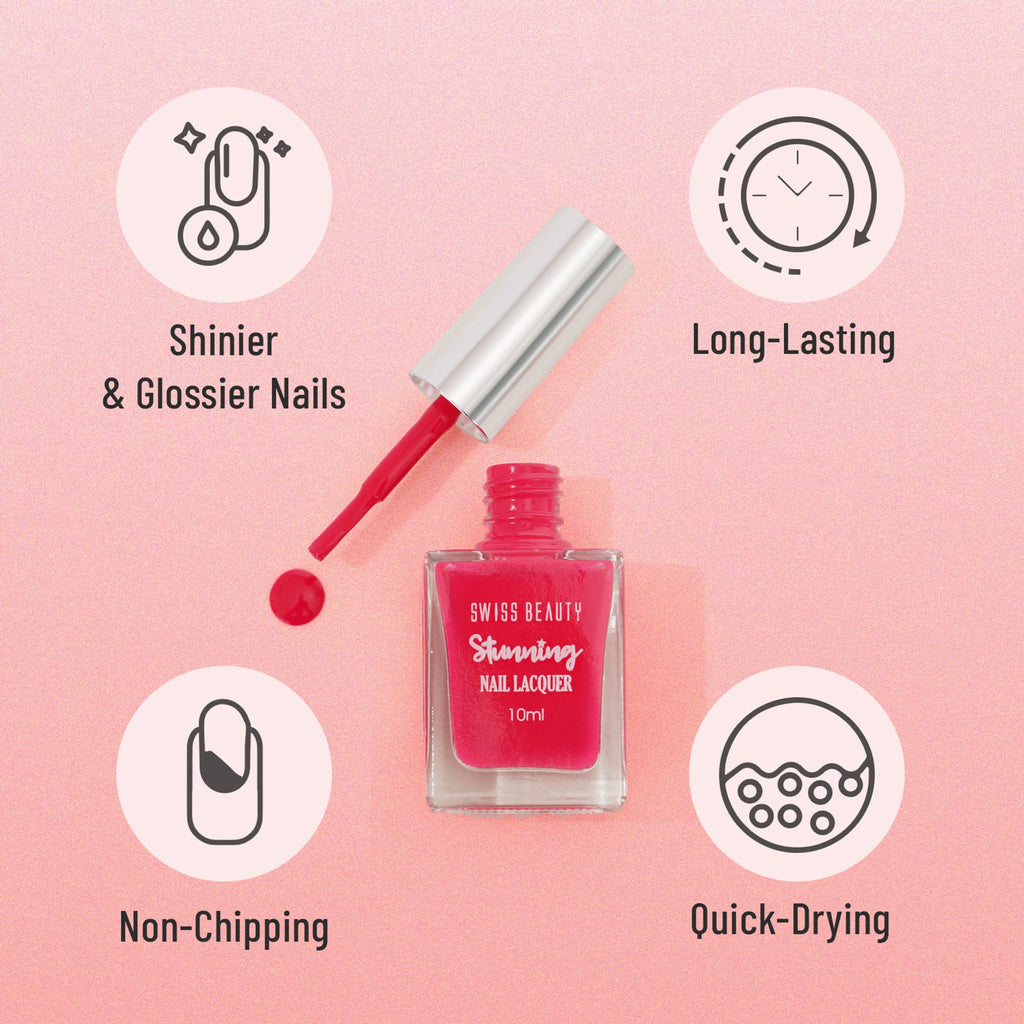 Swiss Beauty Stunning Nail Lacquer - 104 Crimson Red | Grab2Buy