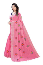 Vamika Chanderi Cotton Embroidery Pink Saree (Dixa Pink) | Grab2Buy