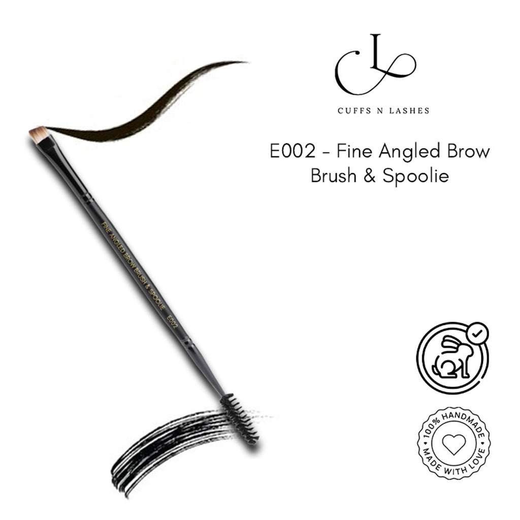 CUFFS N LASHES Fine Angled Brow Brush & Spoolie - E002 | Grab2Buy