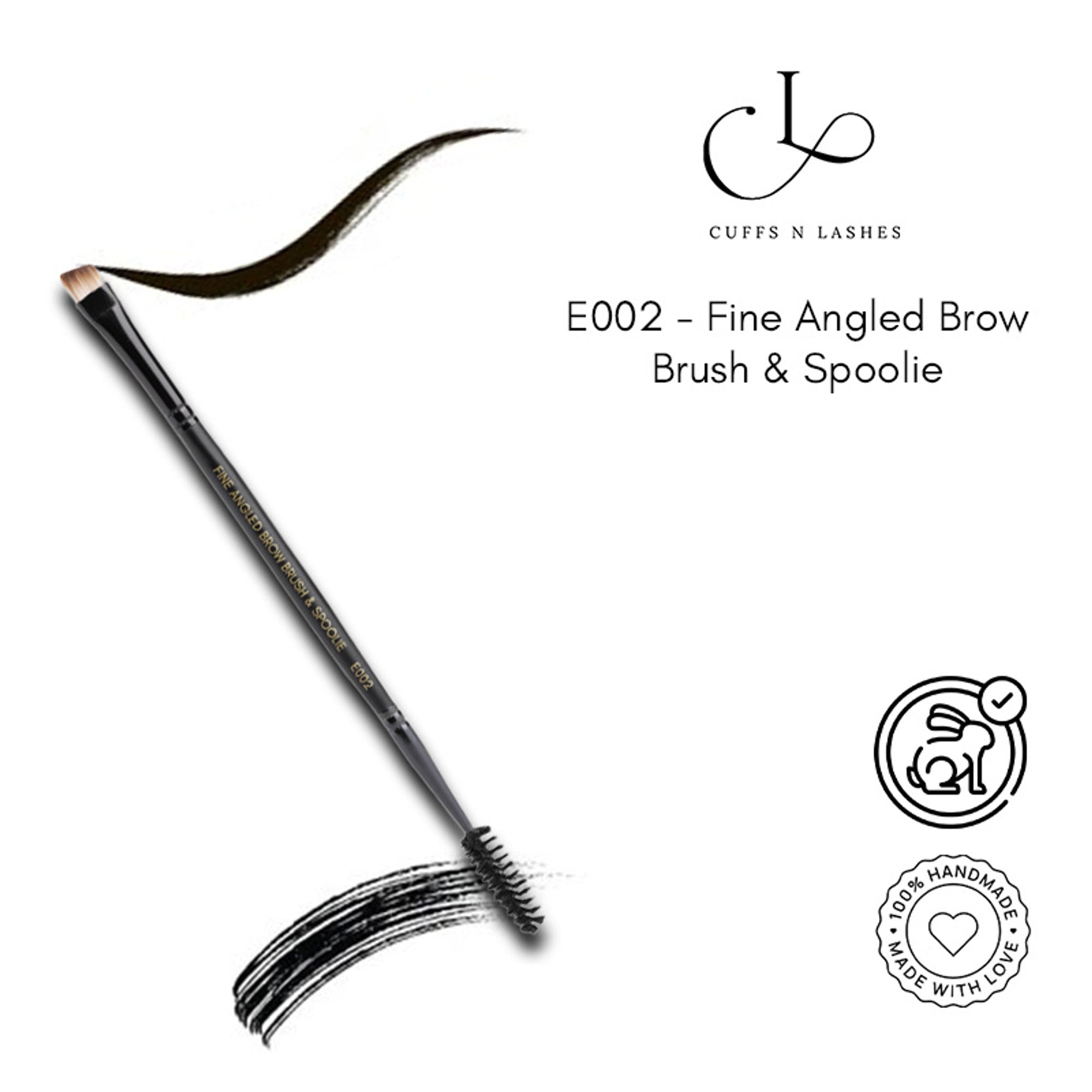 CUFFS N LASHES Fine Angled Brow Brush & Spoolie - E002 | Grab2Buy