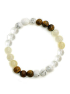 Clear Quartz and Tiger Eye Multicoloured Cyrstal Beads bracelet - Ruby Raang