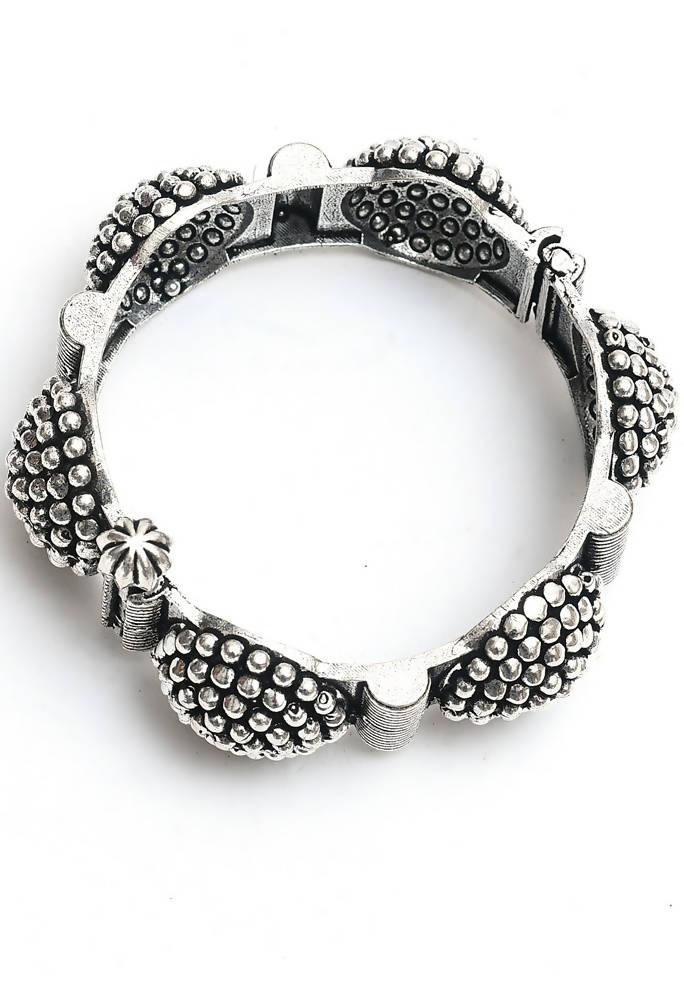 Mominos Fashion Kamal Johar Oxidised German Silver Bangles Set | Grab2Buy