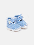 Chutput Kids Woollen Hand Knitted Self Desgin Detailed Booties - Blue | Grab2Buy